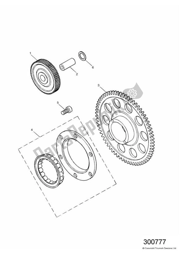 All parts for the Starter Drive of the Triumph America Carburettor 790 2002 - 2007